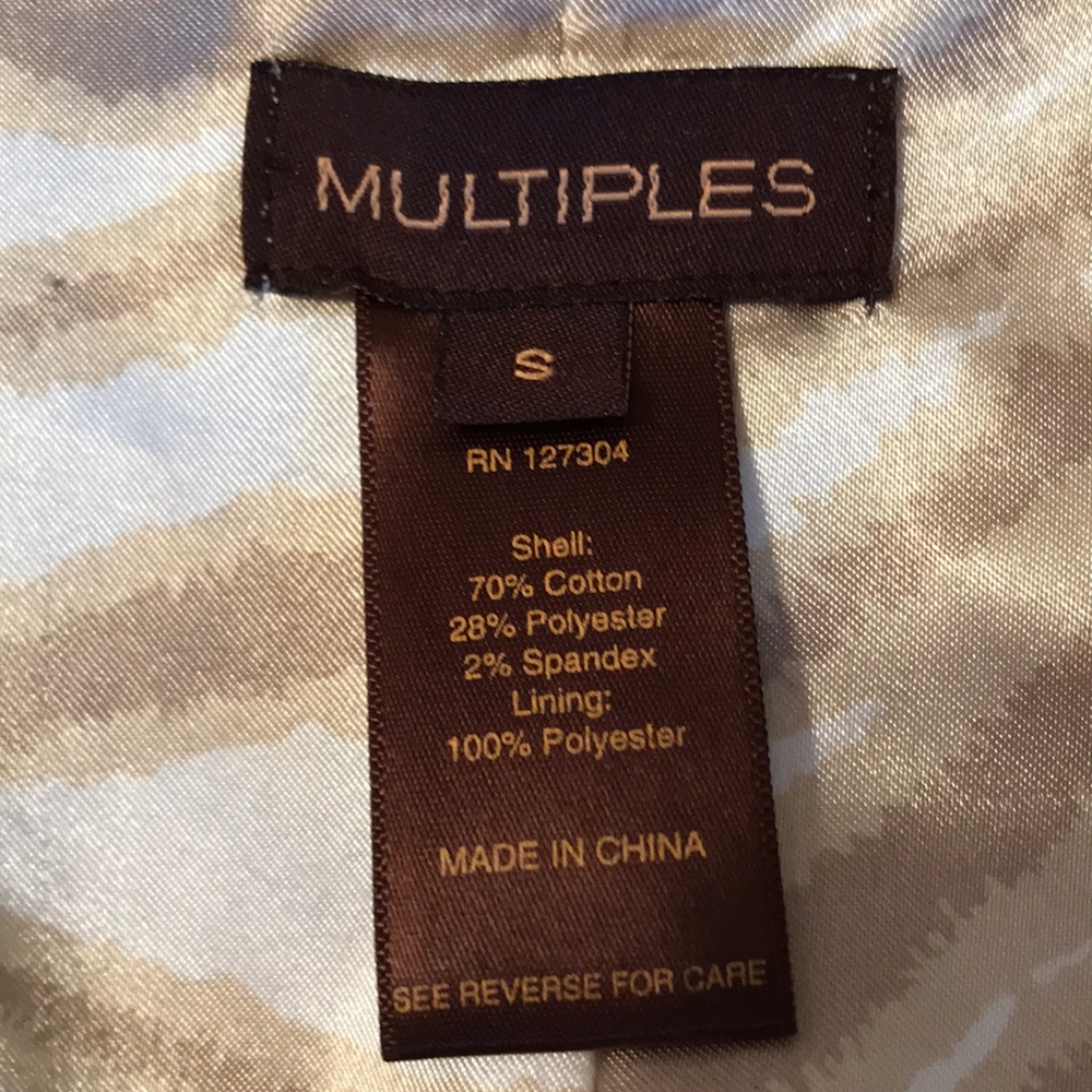 Multiples Jacket, Tan With Many Zippers, Size S - image 5